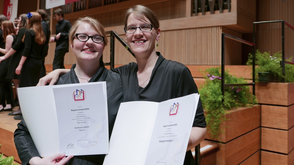Laura Salovaara and Saara Aittakumpu with the Award Certificates.